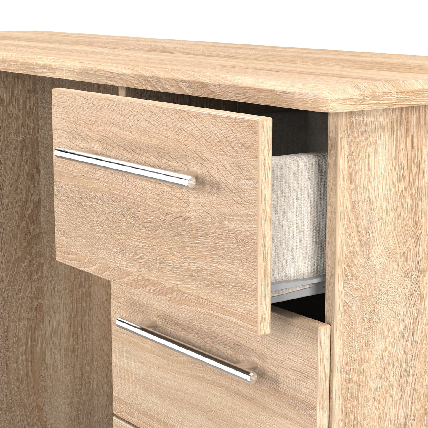 Sherwood Desk Light Oak 6 Drawers 128cm