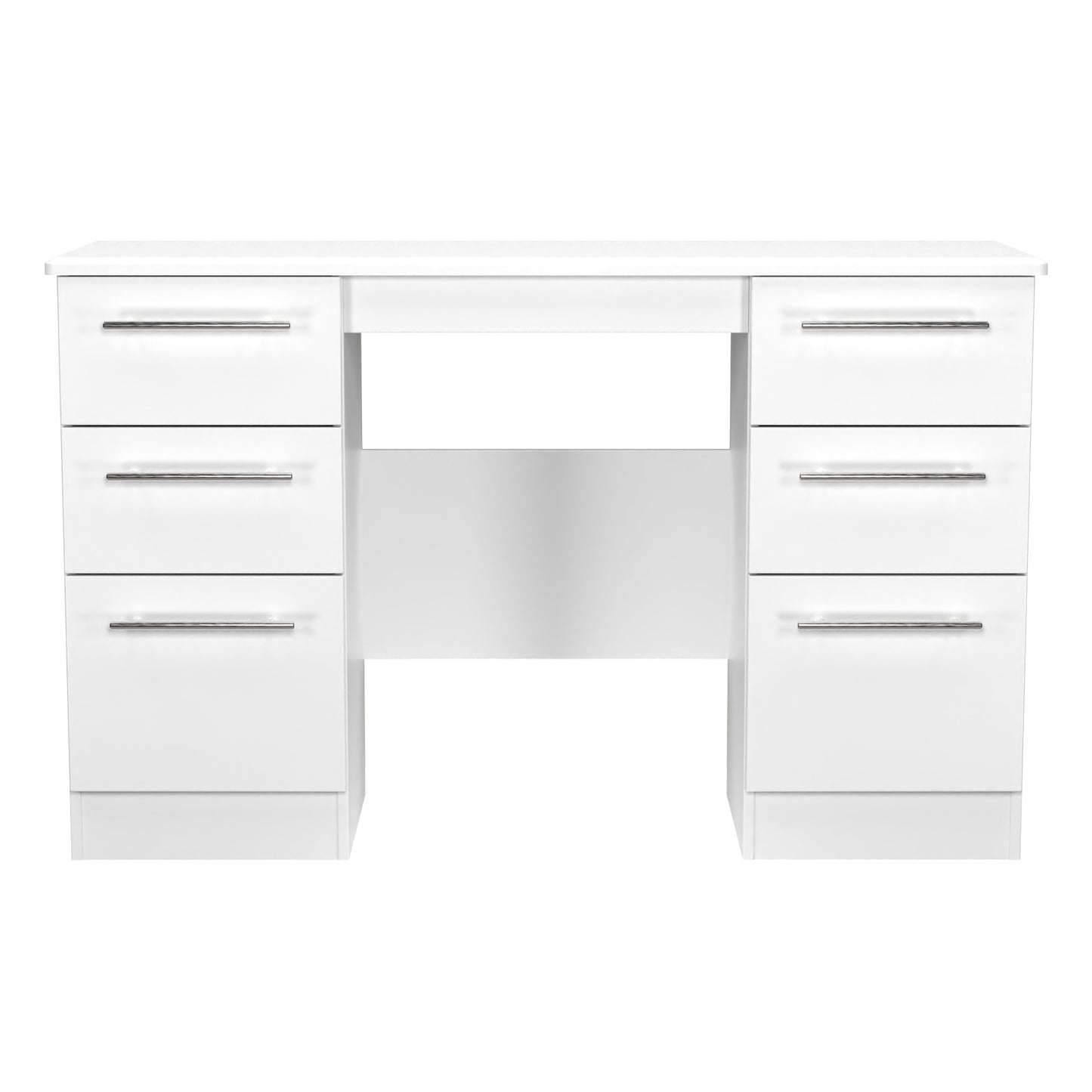 Sherwood Desk White 6 Drawers 128cm
