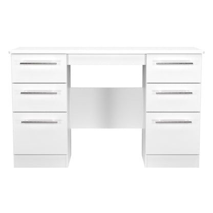 Sherwood Desk White 6 Drawers 128cm