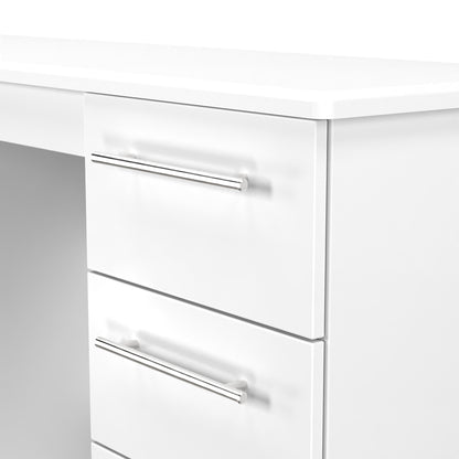 Sherwood Desk White 6 Drawers 128cm