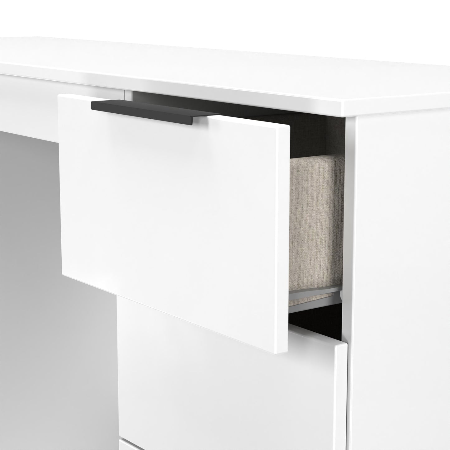 Sherwood Desk White 6 Drawers 128cm