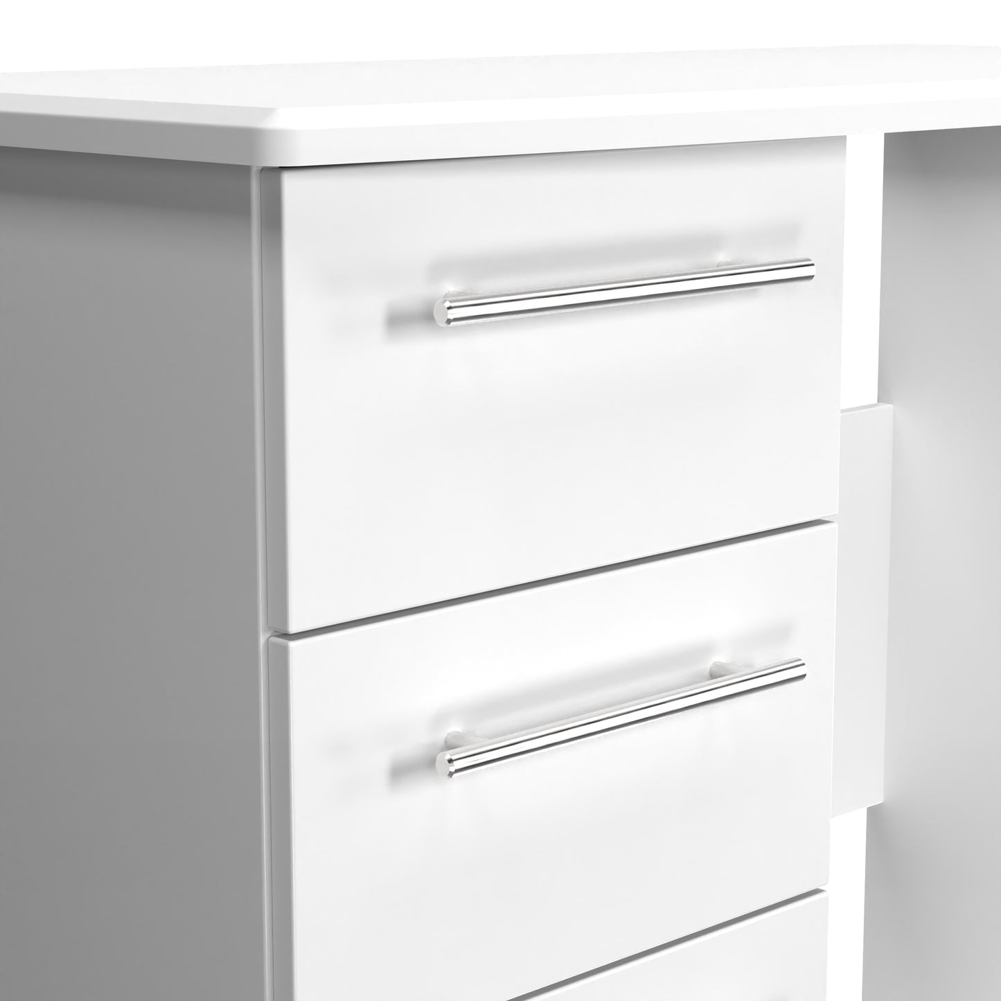Sherwood Desk White 3 Drawers 93cm