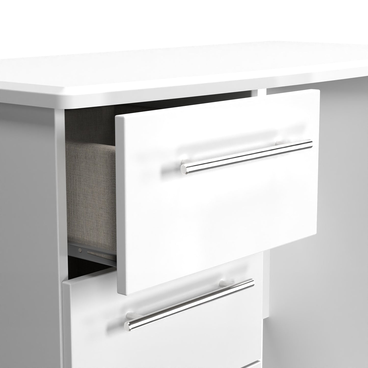 Sherwood Desk White 3 Drawers 93cm