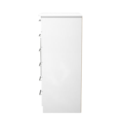 Sherwood Tall Wardrobe White 1 Door 5 Drawers 77cm