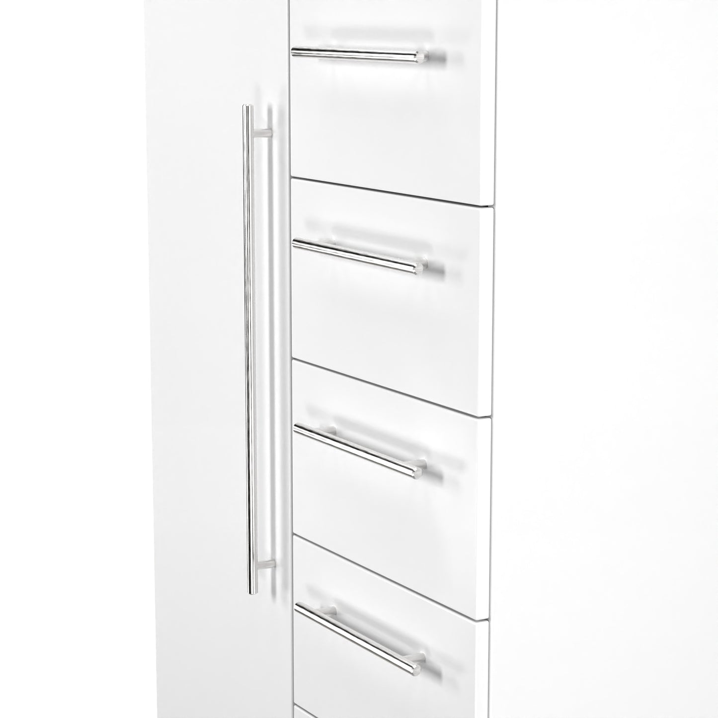Sherwood Tall Wardrobe White 1 Door 5 Drawers 77cm