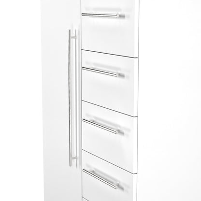 Sherwood Tall Wardrobe White 1 Door 5 Drawers 77cm