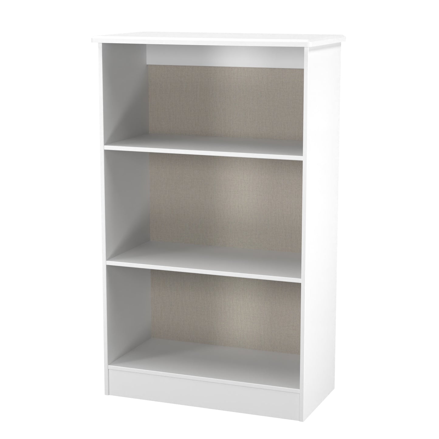 Sherwood Tall Bookcase White 3 Shelves 77cm