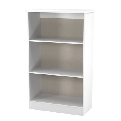 Sherwood Tall Bookcase White 3 Shelves 77cm