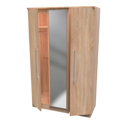 Sherwood Tall Mirror Wardrobe Light Oak 1 Shelf 111cm