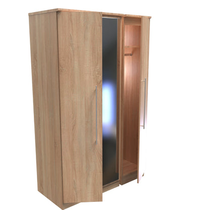 Sherwood Tall Mirror Wardrobe Light Oak 1 Shelf 111cm