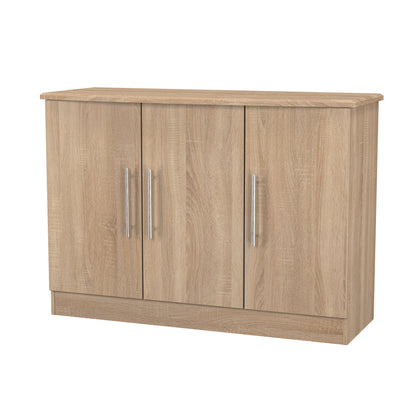Sherwood Large Sideboard Light Oak 3 Doors 1 Shelf 112cm