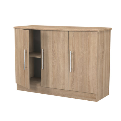 Sherwood Large Sideboard Light Oak 3 Doors 1 Shelf 112cm