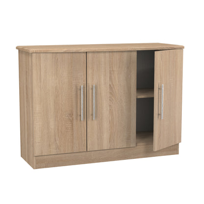 Sherwood Large Sideboard Light Oak 3 Doors 1 Shelf 112cm