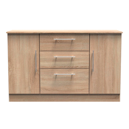 Sherwood Large Sideboard Light Oak 2 Doors 2 Shelves 3 Drawers 128cm