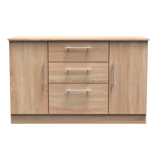 Sherwood Large Sideboard Light Oak 2 Doors 2 Shelves 3 Drawers 128cm