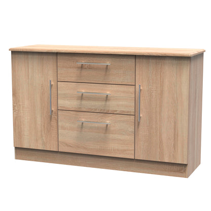 Sherwood Large Sideboard Light Oak 2 Doors 2 Shelves 3 Drawers 128cm