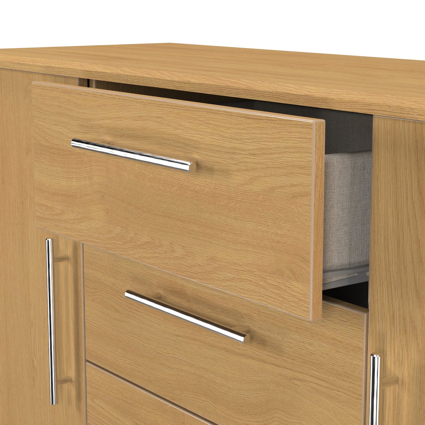 Sherwood Large Sideboard Natural 2 Doors 3 Drawers 128cm