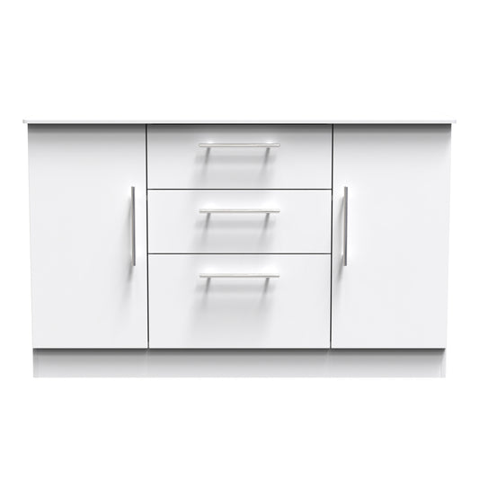 Sherwood Large Sideboard White 2 Doors 3 Drawers 128cm