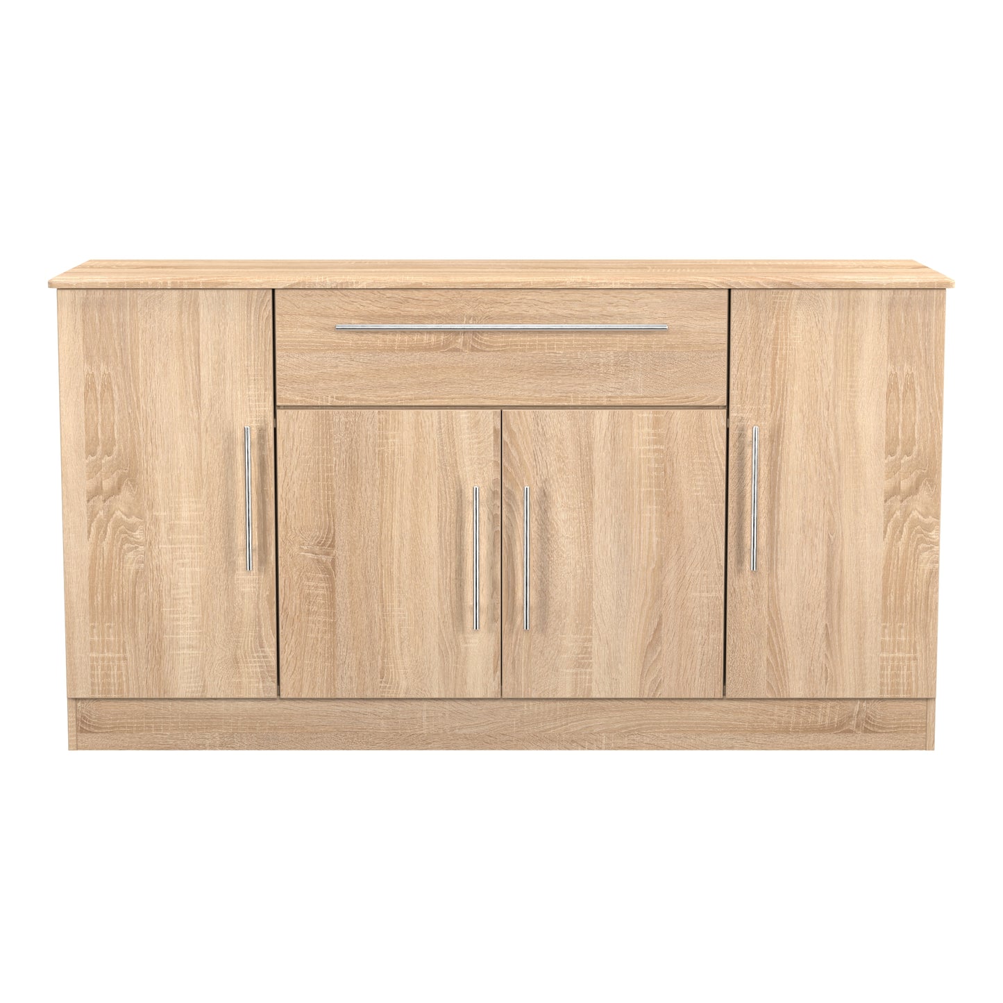 Sherwood Large Sideboard Light Oak 4 Doors 2 Shelves 1 Drawer 146cm