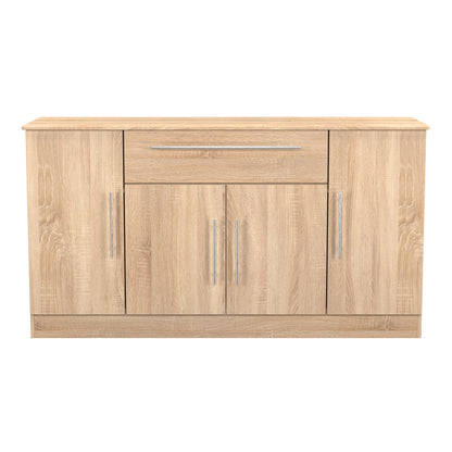 Sherwood Large Sideboard Light Oak 4 Doors 2 Shelves 1 Drawer 146cm