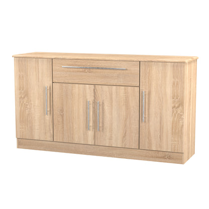 Sherwood Large Sideboard Light Oak 4 Doors 2 Shelves 1 Drawer 146cm