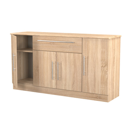 Sherwood Large Sideboard Light Oak 4 Doors 2 Shelves 1 Drawer 146cm