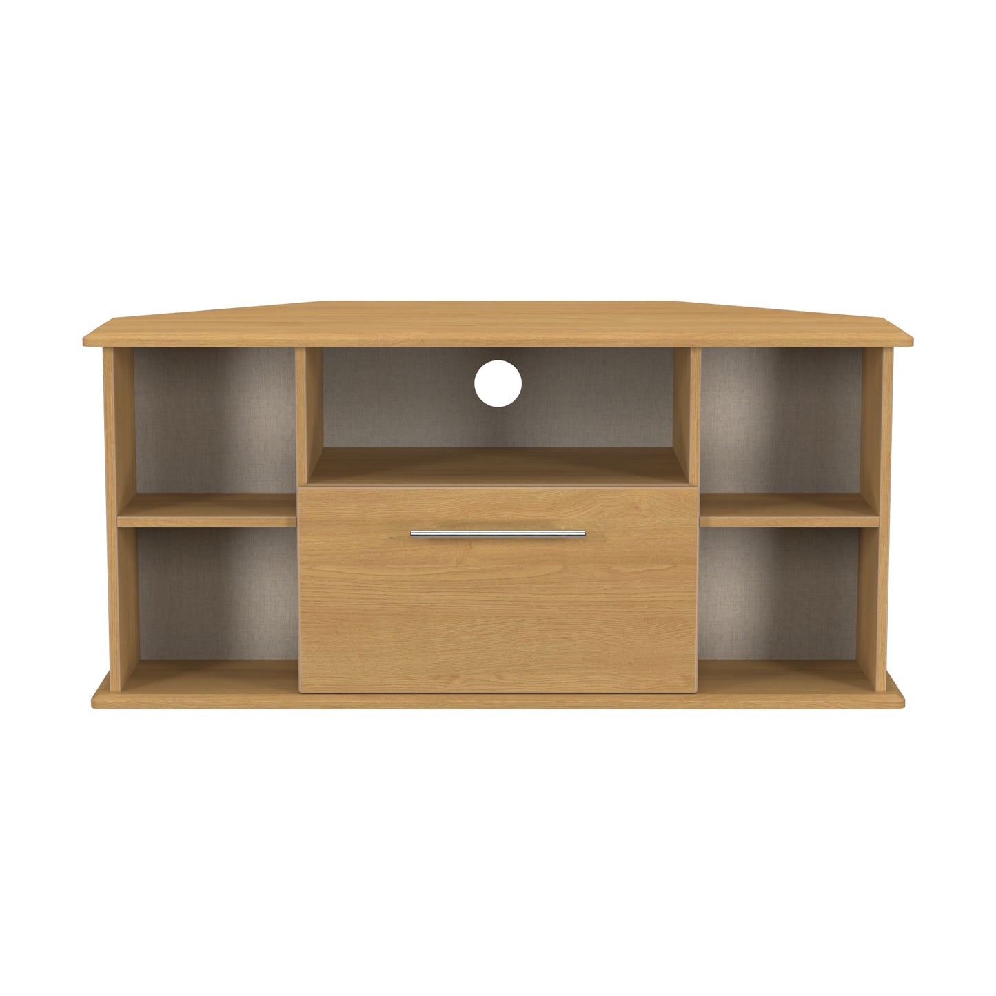 Sherwood Corner TV Unit Natural 5 Shelves 1 Drawer 112cm