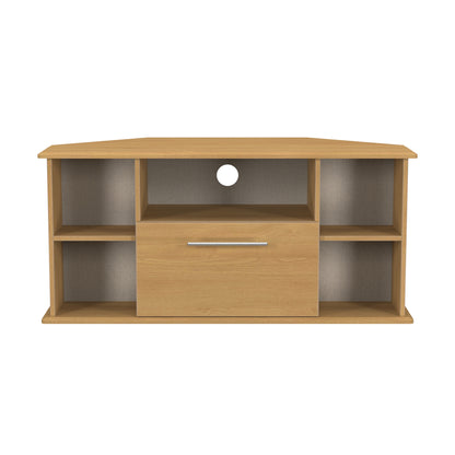 Sherwood Corner TV Unit Natural 5 Shelves 1 Drawer 112cm