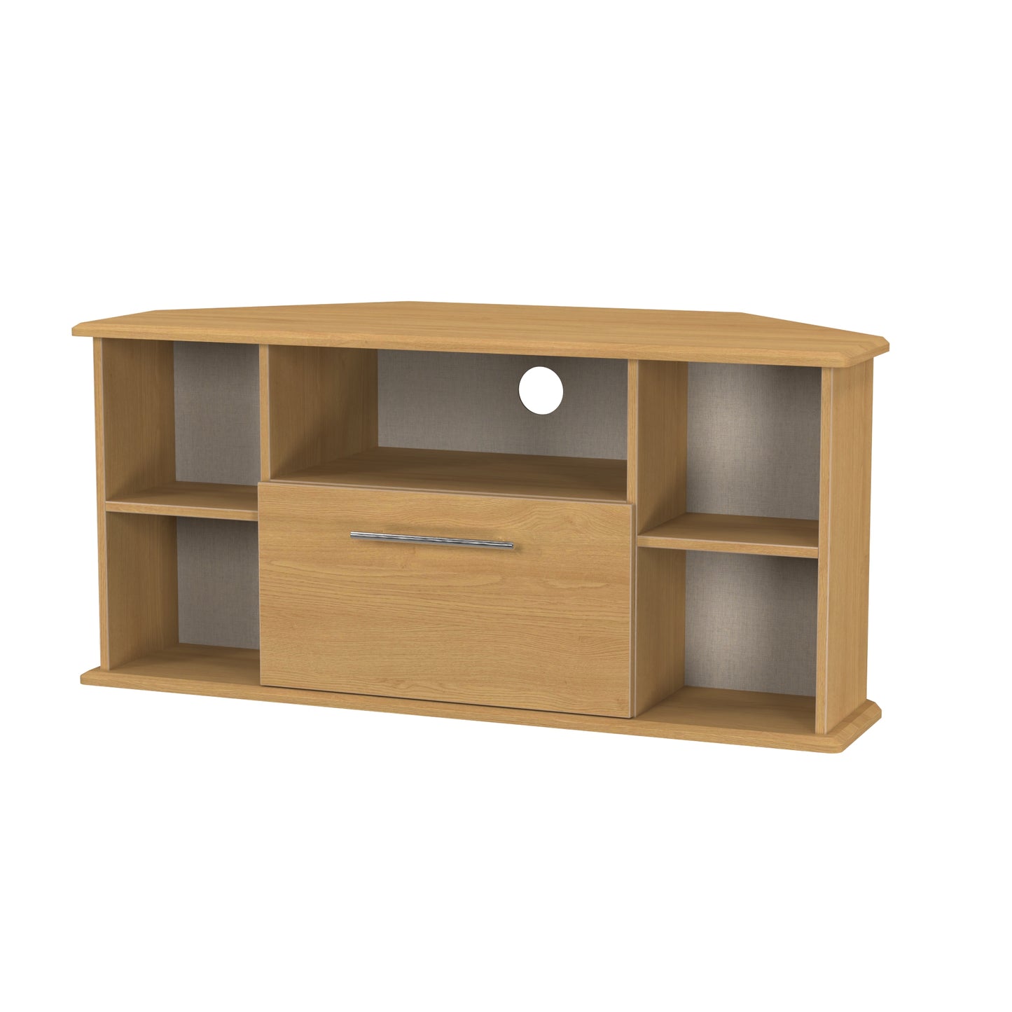 Sherwood Corner TV Unit Natural 5 Shelves 1 Drawer 112cm