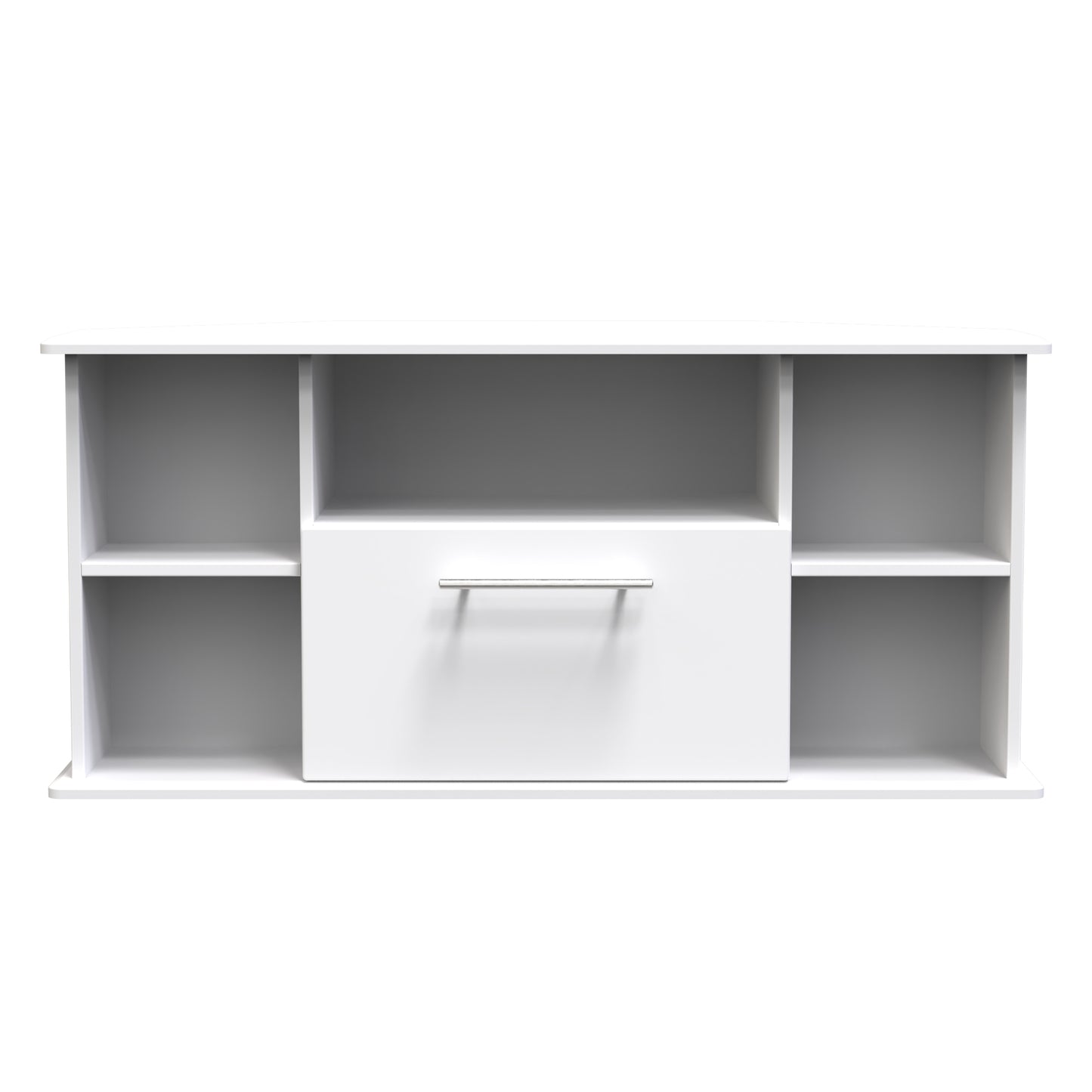 Sherwood Corner TV Unit White 5 Shelves 1 Drawer 112cm