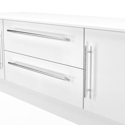 Sherwood TV Unit White 2 Drawers 2 Doors 146cm