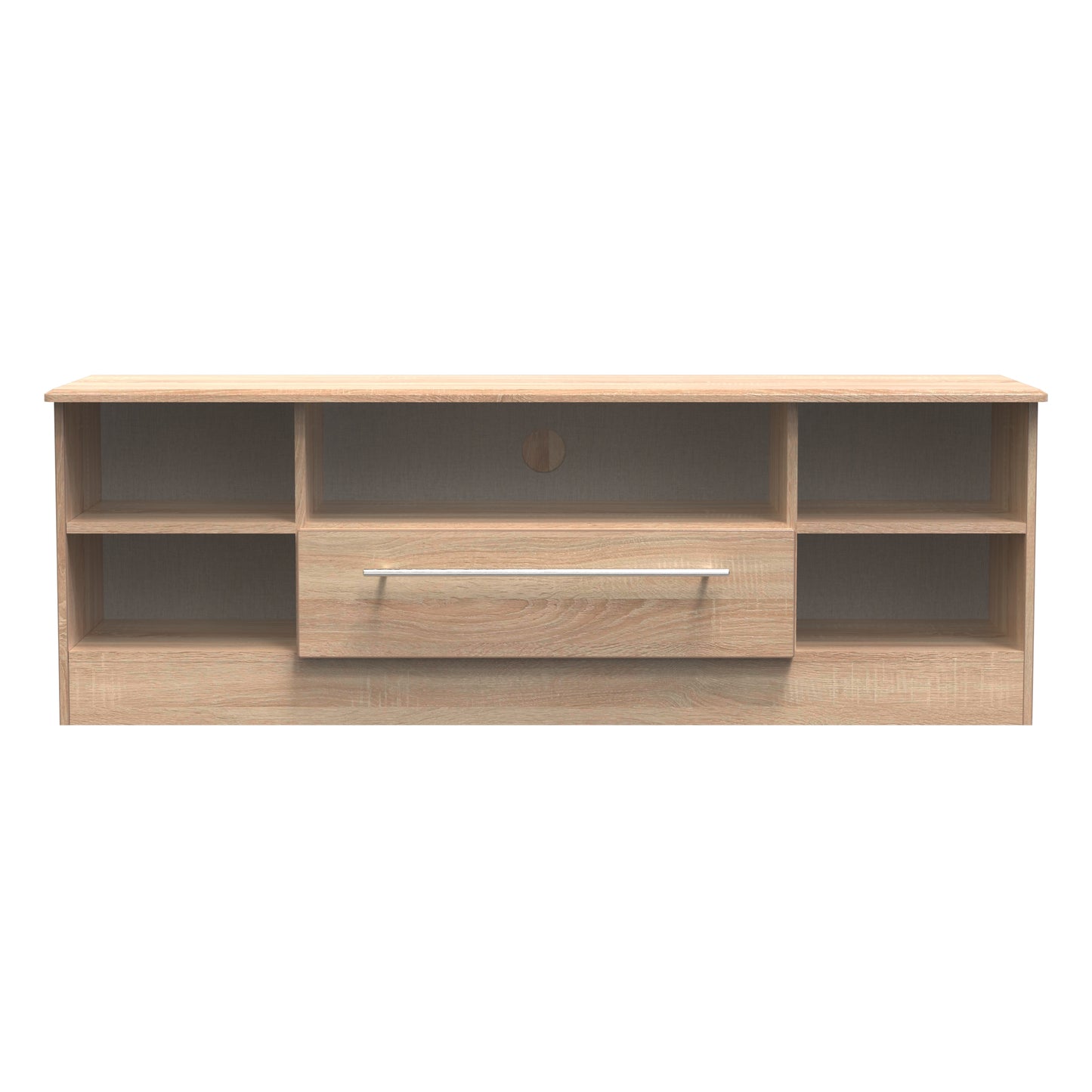 Sherwood TV Unit Light Oak 5 Shelves 1 Drawer 146cm
