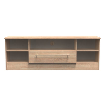 Sherwood TV Unit Light Oak 5 Shelves 1 Drawer 146cm