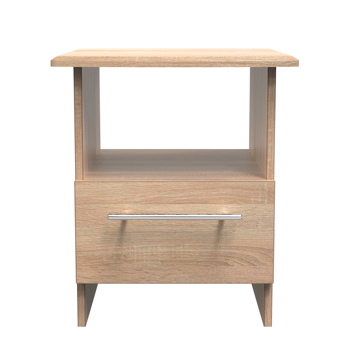 Sherwood Side Table Light Oak 1 Shelf 1 Drawer 44cm