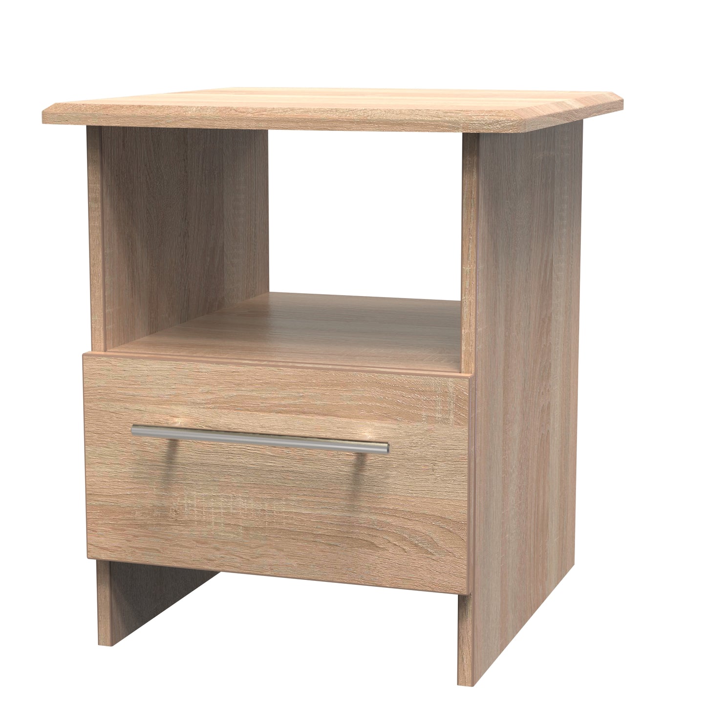 Sherwood Side Table Light Oak 1 Shelf 1 Drawer 44cm