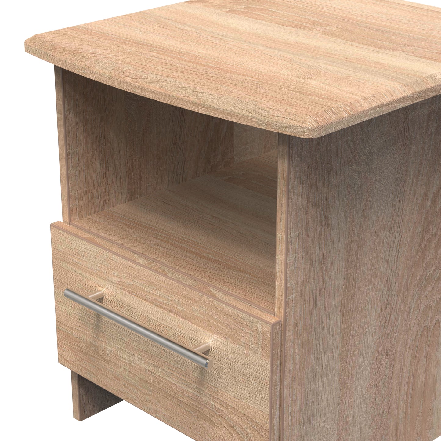 Sherwood Side Table Light Oak 1 Shelf 1 Drawer 44cm