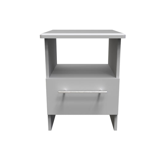 Sherwood Side Table Grey 1 Shelf 1 Drawer 44cm