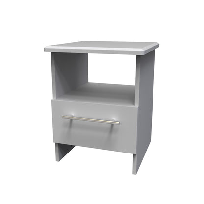 Sherwood Side Table Grey 1 Shelf 1 Drawer 44cm