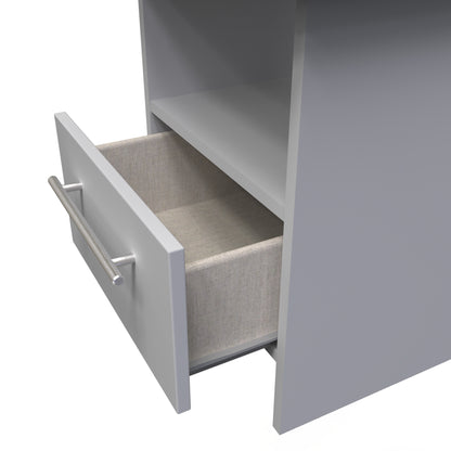 Sherwood Side Table Grey 1 Shelf 1 Drawer 44cm
