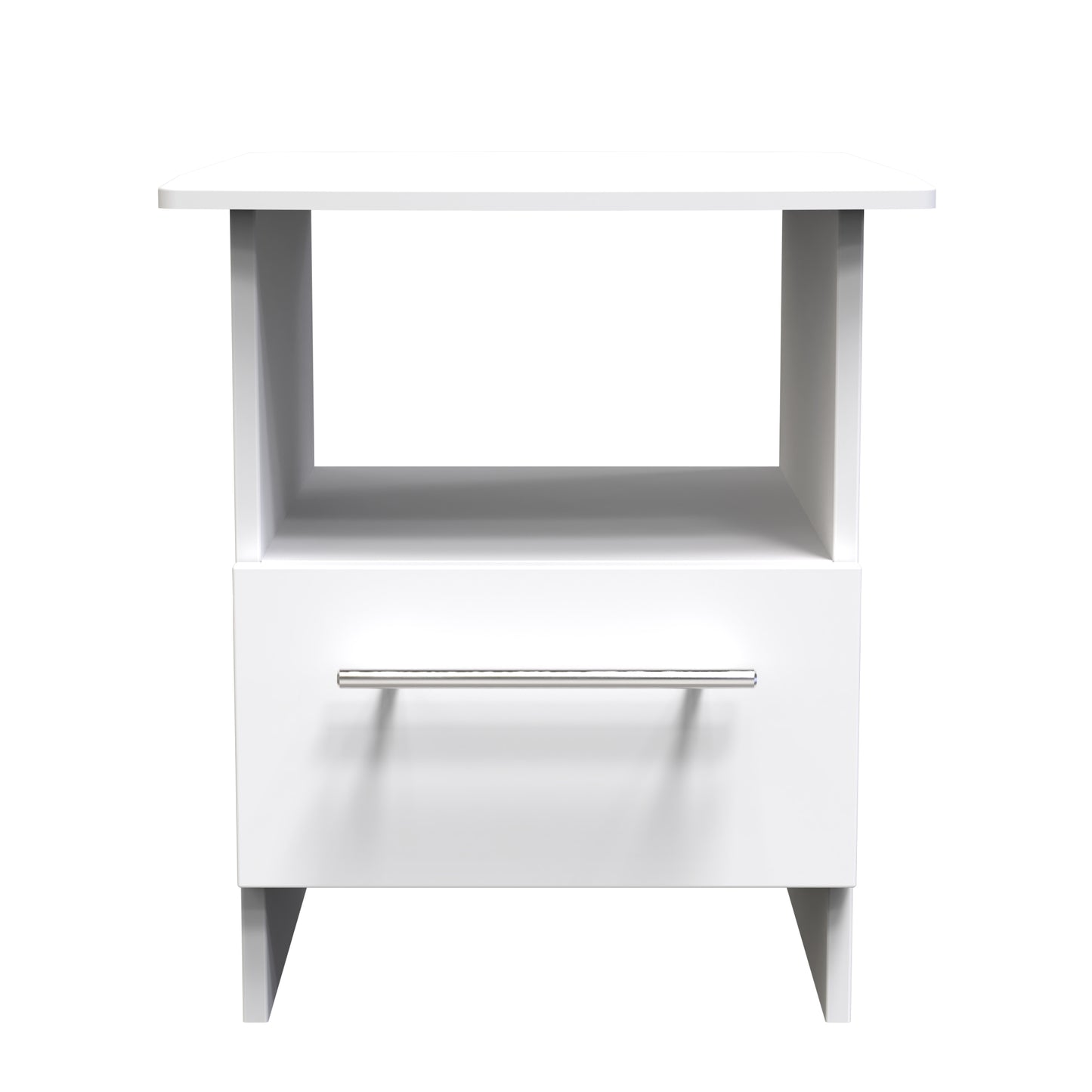 Sherwood Side Table White 1 Shelf 1 Drawer 44cm