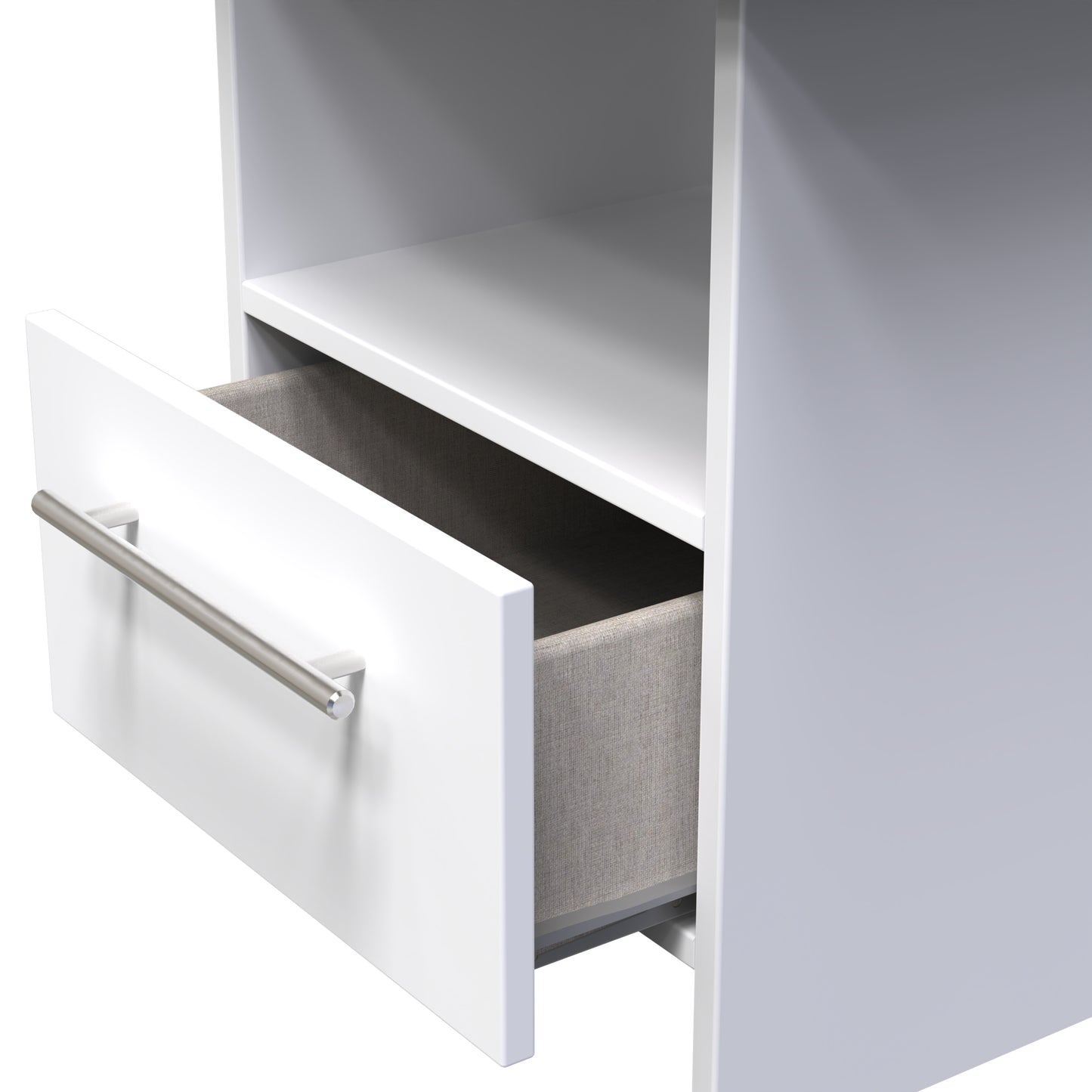 Sherwood Side Table White 1 Shelf 1 Drawer 44cm