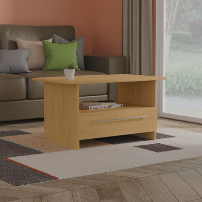 Sherwood Coffee Table Natural 1 Shelf 1 Drawer 93cm