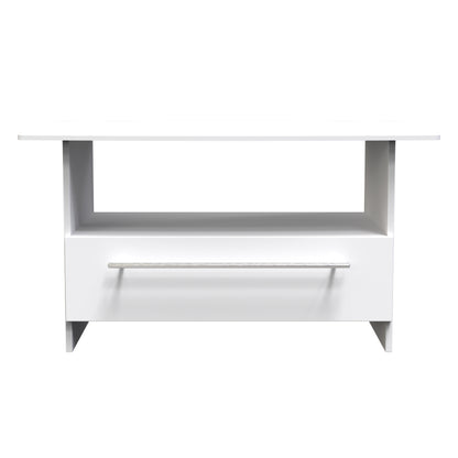 Sherwood Coffee Table White 1 Shelf 1 Drawer 93cm