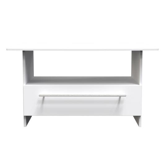 Sherwood Coffee Table White 1 Shelf 1 Drawer 93cm