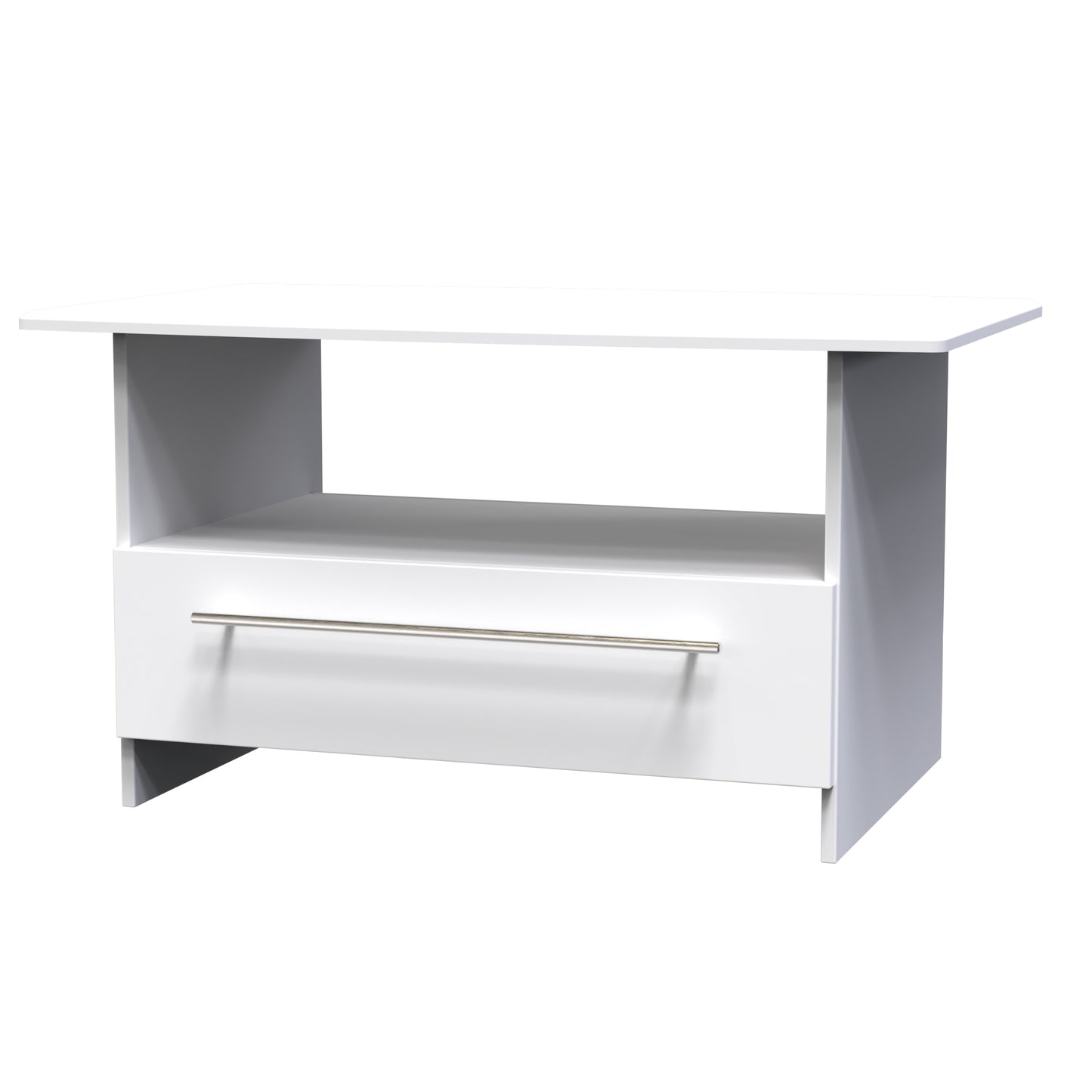 Sherwood Coffee Table White 1 Shelf 1 Drawer 93cm