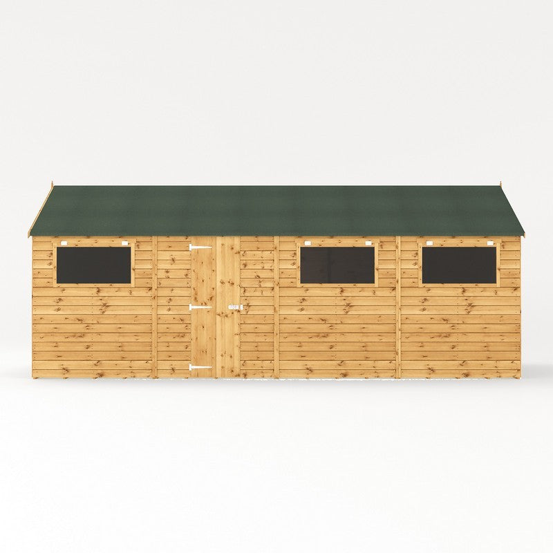 Mercia Premier 9' 8" x 19' 6" Apex Workshop - Premium Pressure Treated Shiplap