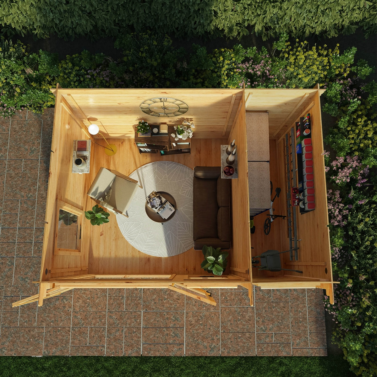 Mercia Contemporary 10' 11" x 13' 6" Pent Log Cabin - Premium 19mm Cladding Loglap