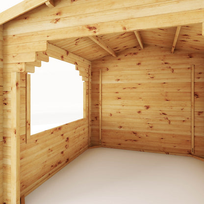 Mercia Contemporary 9' 11" x 10' 3" Apex Log Cabin Gazebo - Premium 28mm Cladding Loglap