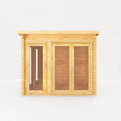 Mercia Studio 10' 11" x 9' 11" Pent Log Cabin - Premium 28mm Cladding Loglap