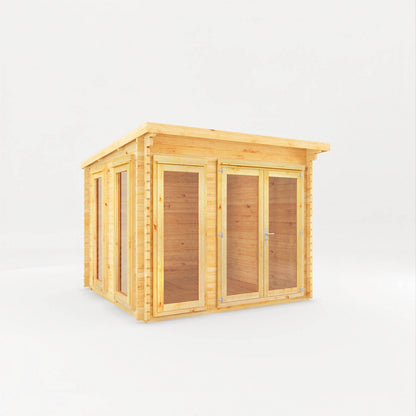Mercia Studio 10' 11" x 9' 11" Pent Log Cabin - Premium 28mm Cladding Loglap